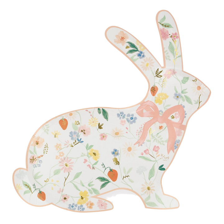 Elegant Floral Bunny Shaped Plates Bonjour Fete Party Supplies Easter Party Supplies