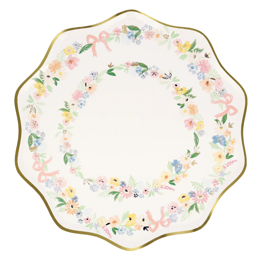 ELEGANT FLORAL PLATES Meri Meri Plates ELEGANT FLORAL PLATES Bonjour Fete - Party Supplies