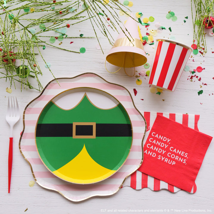 CHRISTMAS FESTIVE STRIPED CUPS Meri Meri Bonjour Fete - Party Supplies
