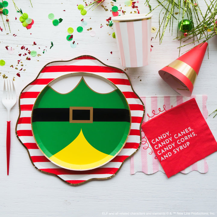 CHRISTMAS FESTIVE STRIPED CUPS Meri Meri Bonjour Fete - Party Supplies