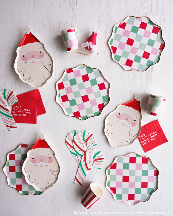 JOLLY CHRISTMAS SANTA PLATES Meri Meri Bonjour Fete - Party Supplies