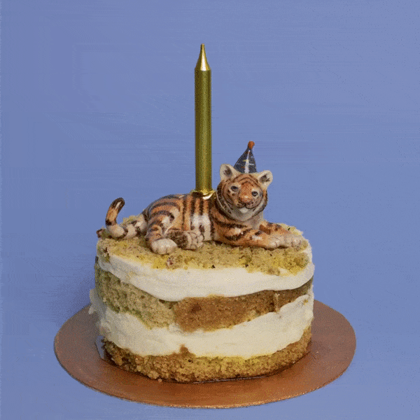 Year of the Tiger Cake Topper | Porcelain Party Animal | Candle Holder | Chinese Zodiac