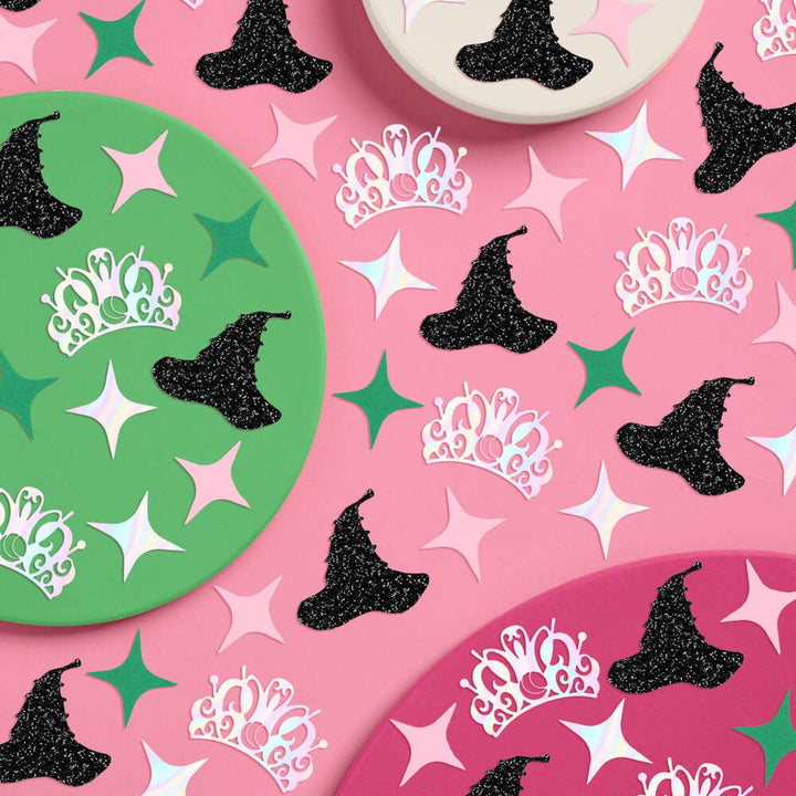 Pink Goes Good w. Green Confetti - 200 pc confetti xo, Fetti Pink Goes Good w. Green Confetti - 200 pc confetti Bonjour Fete - Party Supplies