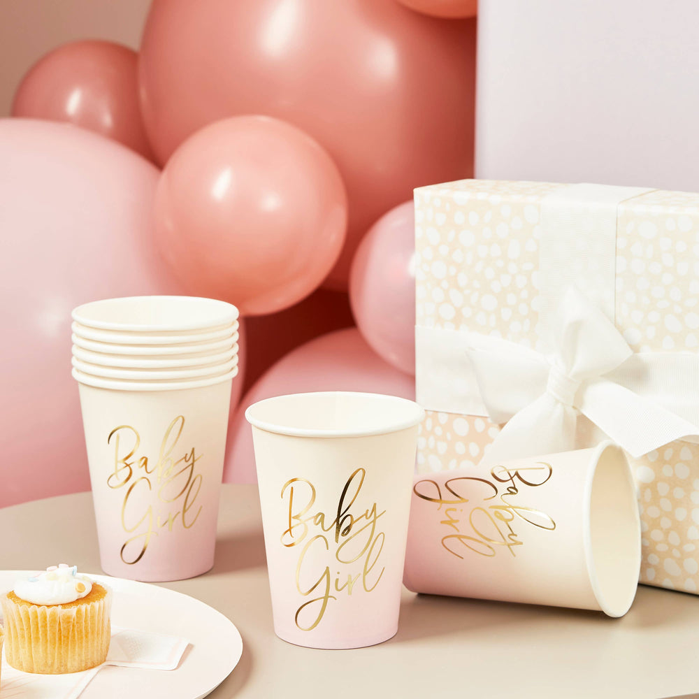 Baby Girl Party Cups Bonjour Fete Party Supplies Baby Shower