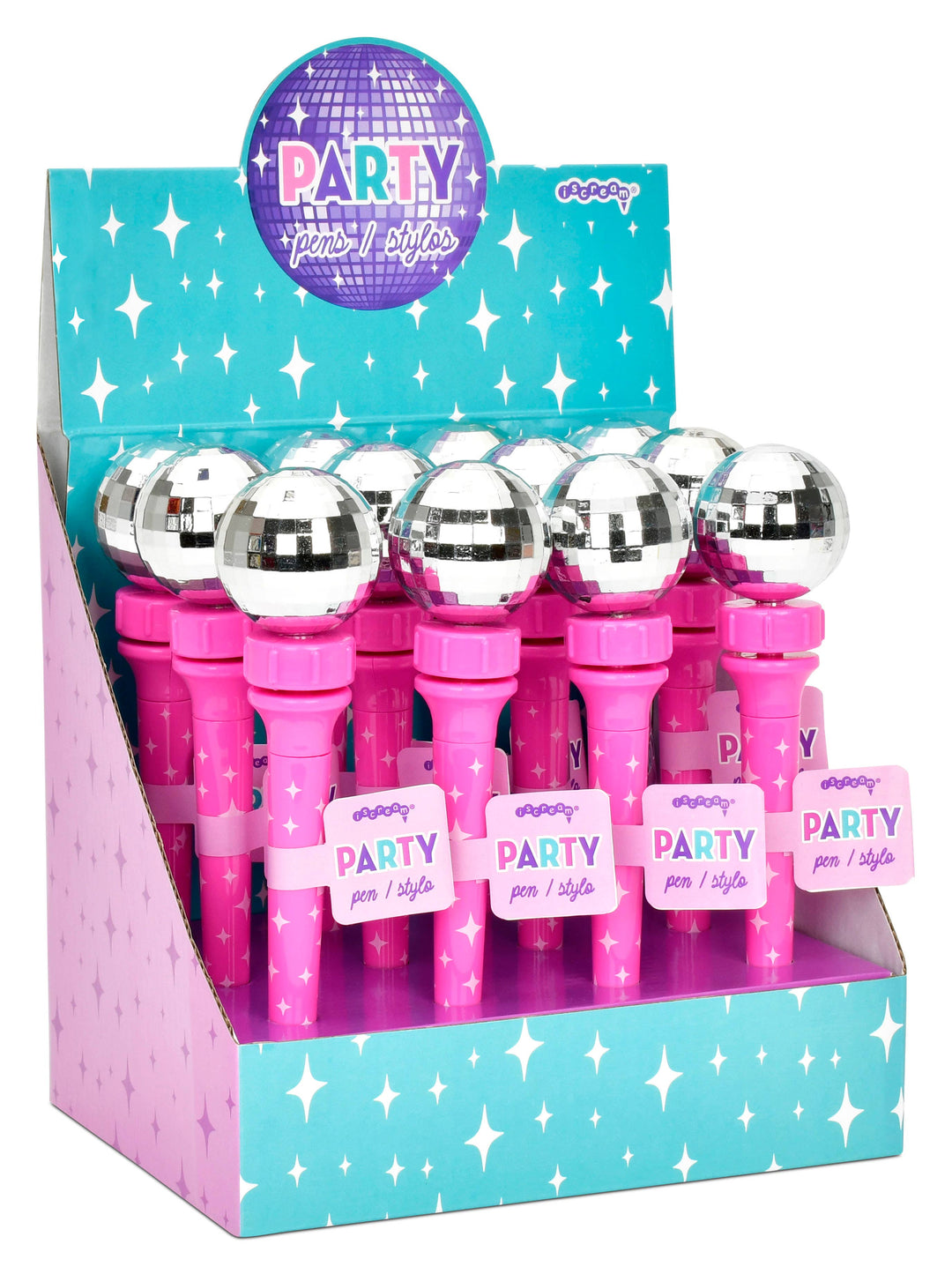 PARTY PENS PDQ - 12 PENS Iscream PARTY PENS PDQ - 12 PENS Bonjour Fete - Party Supplies