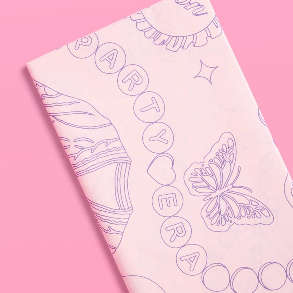 Taylor Swift Eras Coloring Tablecloth - Swiftie 9' x 4.5' xo, Fetti Taylor Swift Eras Coloring Tablecloth - Swiftie 9' x 4.5' Bonjour Fete - Party Supplies