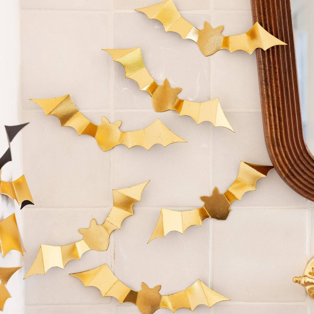 Gold bat wall decorations for a Halloween party or home decor