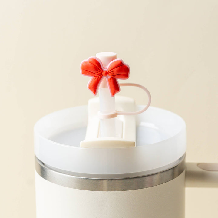 HEART & BOW STRAW TOPPER SET The Darling Effect HEART & BOW STRAW TOPPER SET Bonjour Fete - Party Supplies