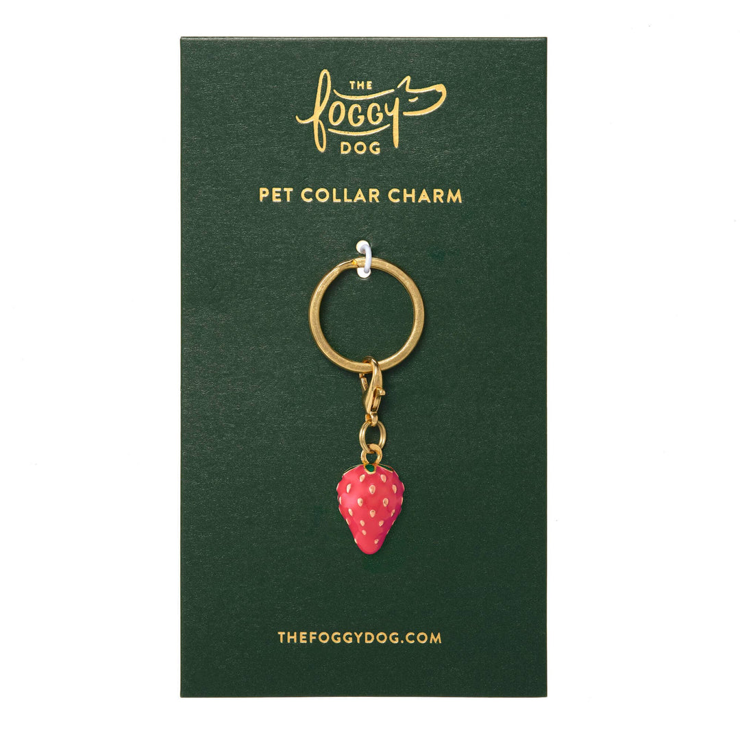STRAWBERRY DOG COLLAR CHARM The Foggy Dog Pet Accessories STRAWBERRY DOG COLLAR CHARM Bonjour Fete - Party Supplies