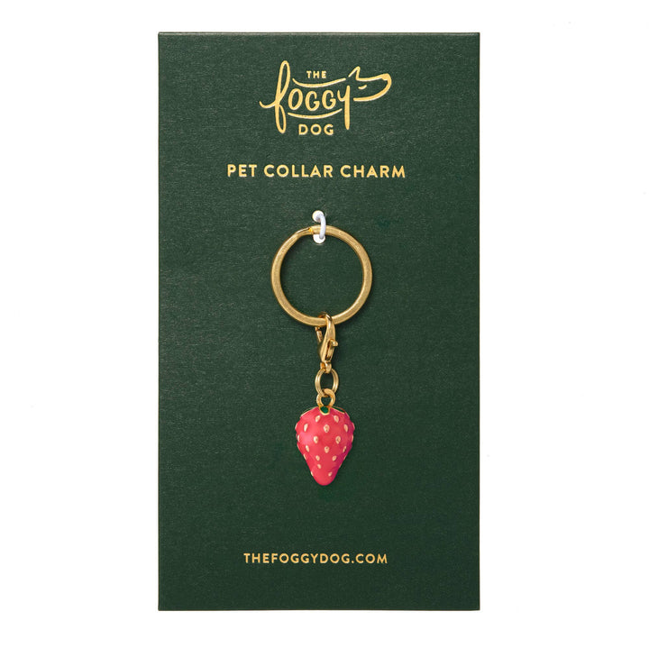 STRAWBERRY DOG COLLAR CHARM The Foggy Dog Pet Accessories STRAWBERRY DOG COLLAR CHARM Bonjour Fete - Party Supplies