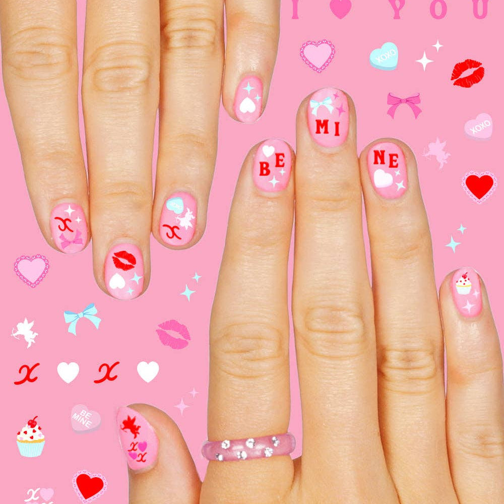 Be Mine Nail Stickers - 164 stickers xo, Fetti Be Mine Nail Stickers - 164 stickers Bonjour Fete - Party Supplies