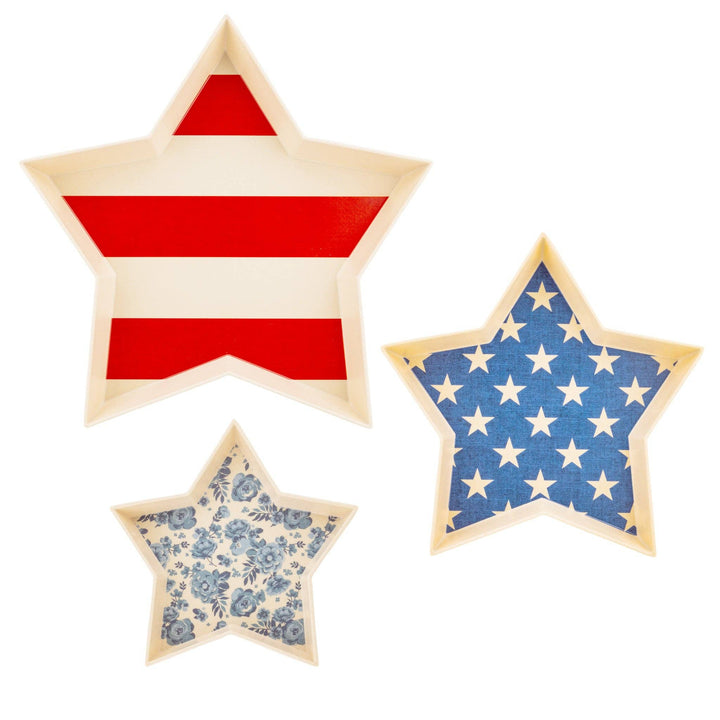 HAM1120 - Hamptons Star Shaped Bamboo Reusable Tray Set My Mind’s Eye HAM1120 - Hamptons Star Shaped Bamboo Reusable Tray Set Bonjour Fete - Party Supplies
