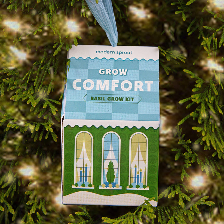 BASIL GROW KIT ORNAMENT Modern Sprout Christmas Ornament BASIL GROW KIT ORNAMENT Bonjour Fete - Party Supplies
