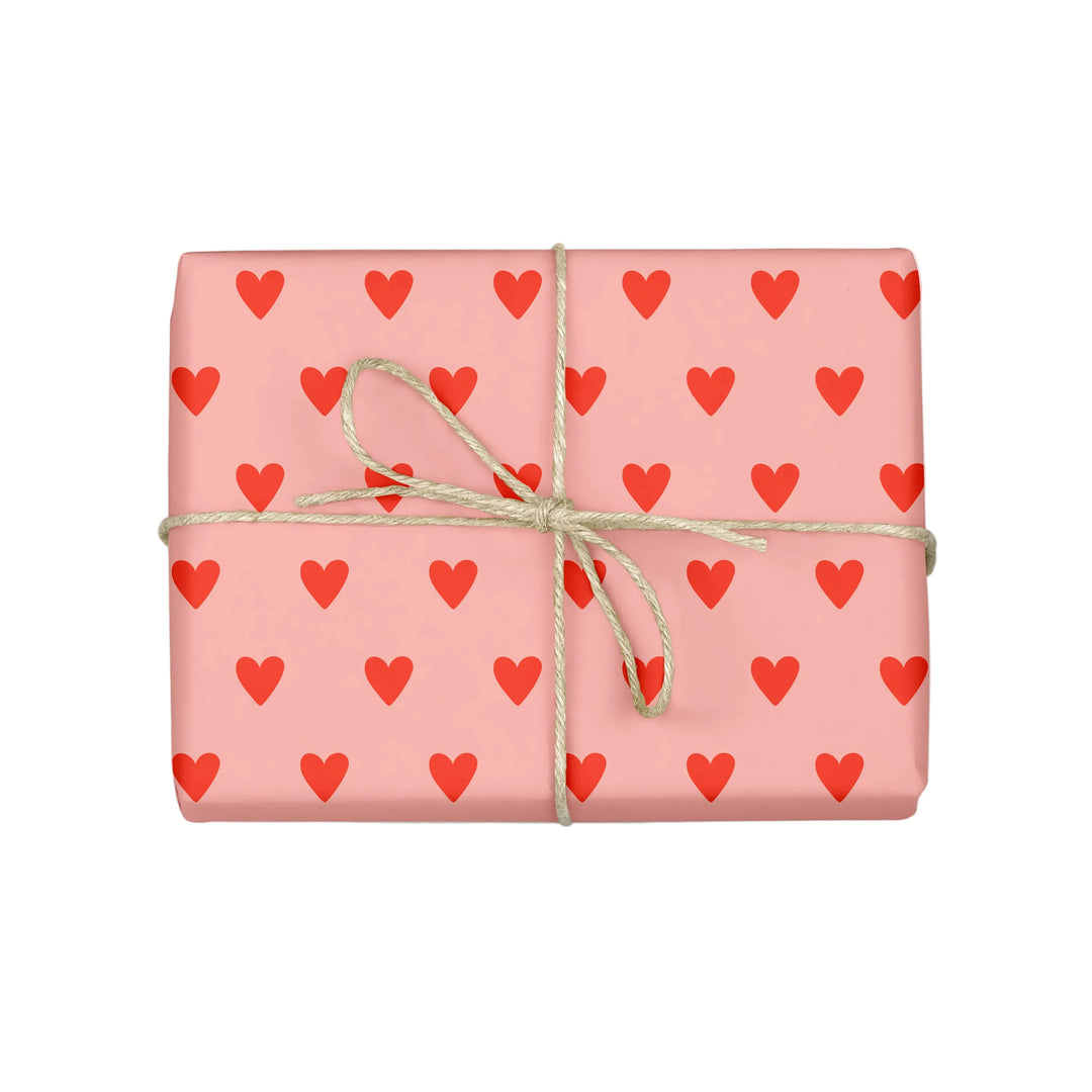 RED HEARTS VALENTINES Gift Wrap (ROLL) MELLOWWORKS RED HEARTS VALENTINES Gift Wrap (ROLL) Bonjour Fete - Party Supplies