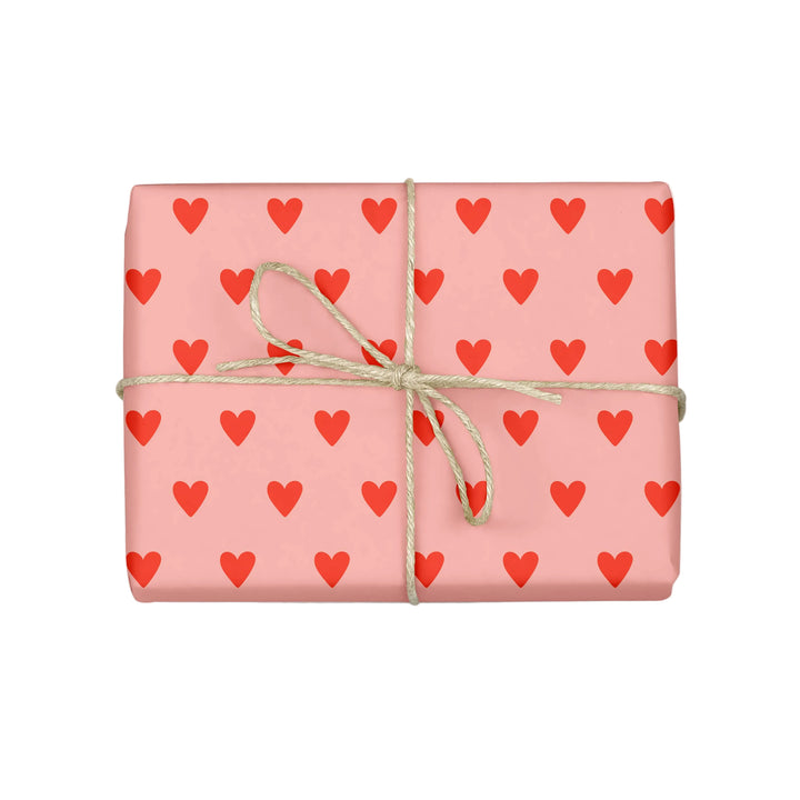 RED HEARTS VALENTINES Gift Wrap (ROLL) MELLOWWORKS RED HEARTS VALENTINES Gift Wrap (ROLL) Bonjour Fete - Party Supplies