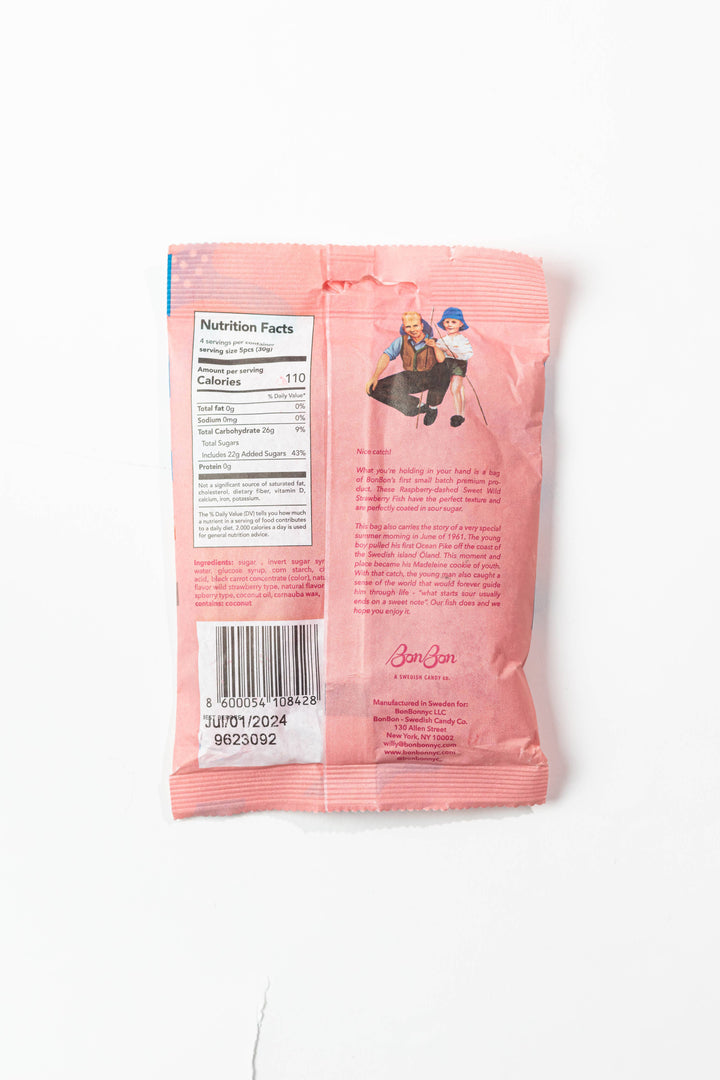 Sweet Wild Strawberry Fish - Swedish Candy 5.2oz (150g) BonBon - A Swedish Candy Co Sweet Wild Strawberry Fish - Swedish Candy 5.2oz (150g) Bonjour Fete - Party Supplies