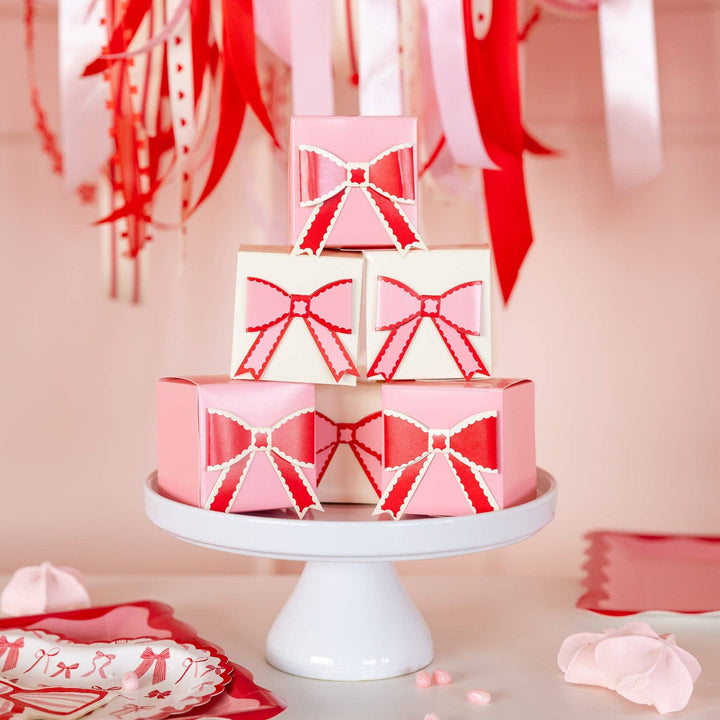 VBW1208 - PInk and Red Bow Treat Boxes My Mind’s Eye VBW1208 - PInk and Red Bow Treat Boxes Bonjour Fete - Party Supplies