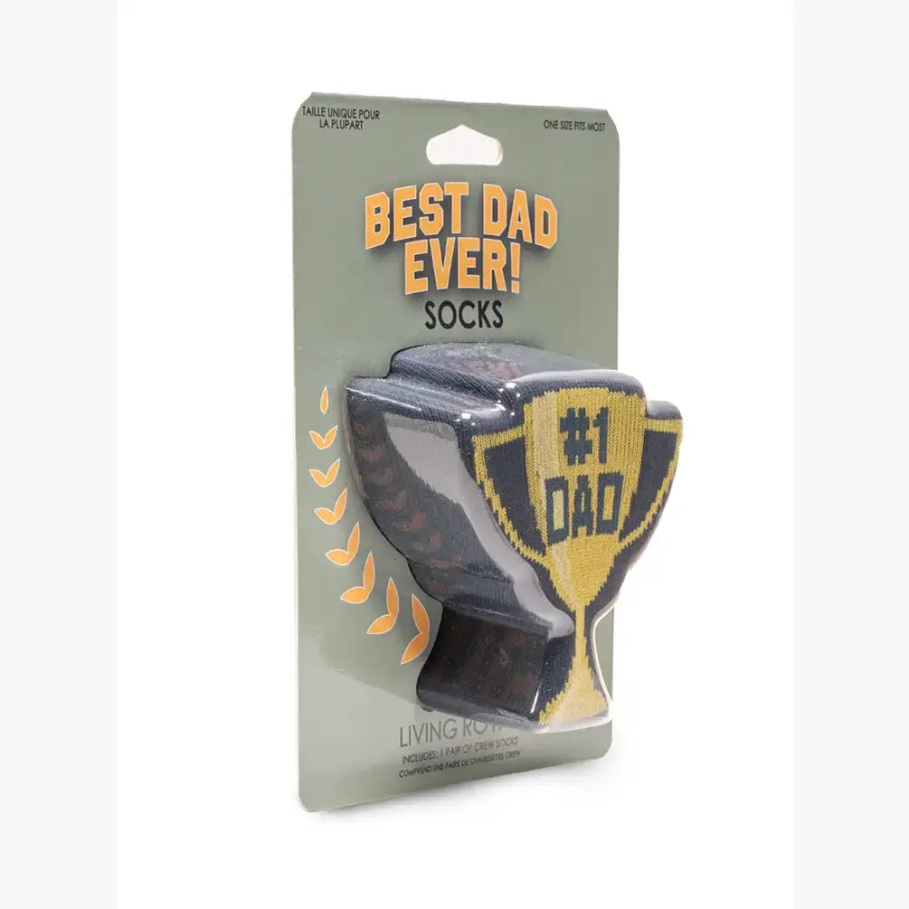 3D Packaged Crew Socks - Trophy - "#1 Dad" - Navy Blue Living Royal 3D Packaged Crew Socks - Trophy - "#1 Dad" - Navy Blue Bonjour Fete - Party Supplies