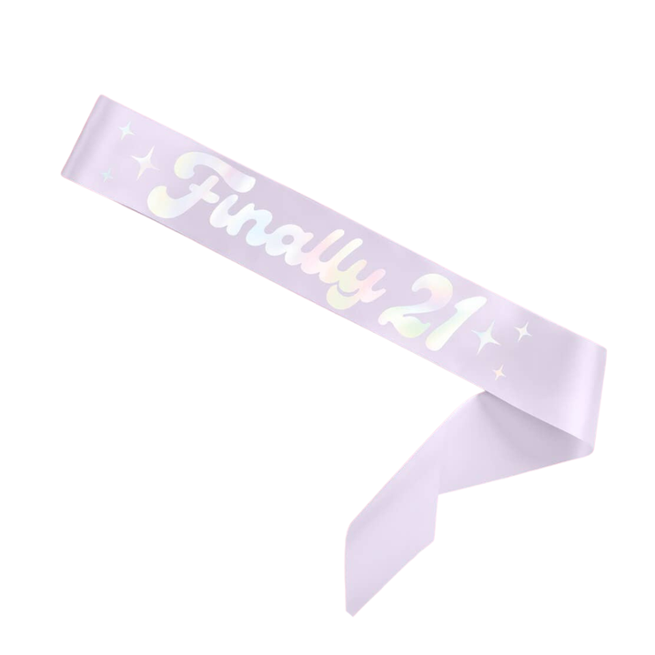 FINALLY 21 BIRTHDAY SASH xo, Fetti Party Hats & Sashes Bonjour Fete - Party Supplies