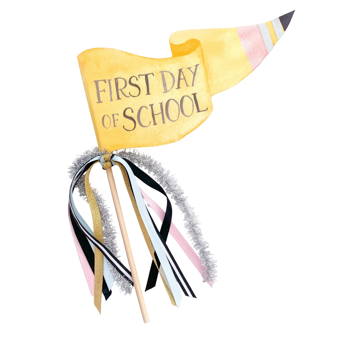 First Day of School Party Pennant Cami Monet Party Pennants First Day of School Party Pennant Bonjour Fete - Party Supplies