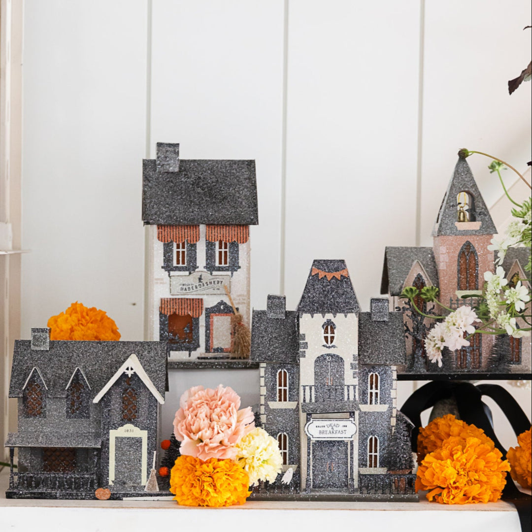 WITCH COTTAGE HAUNTED VILLAGE HOUSE My Mind’s Eye Halloween Home Decor WITCH COTTAGE HAUNTED VILLAGE HOUSE Bonjour Fete - Party Supplies