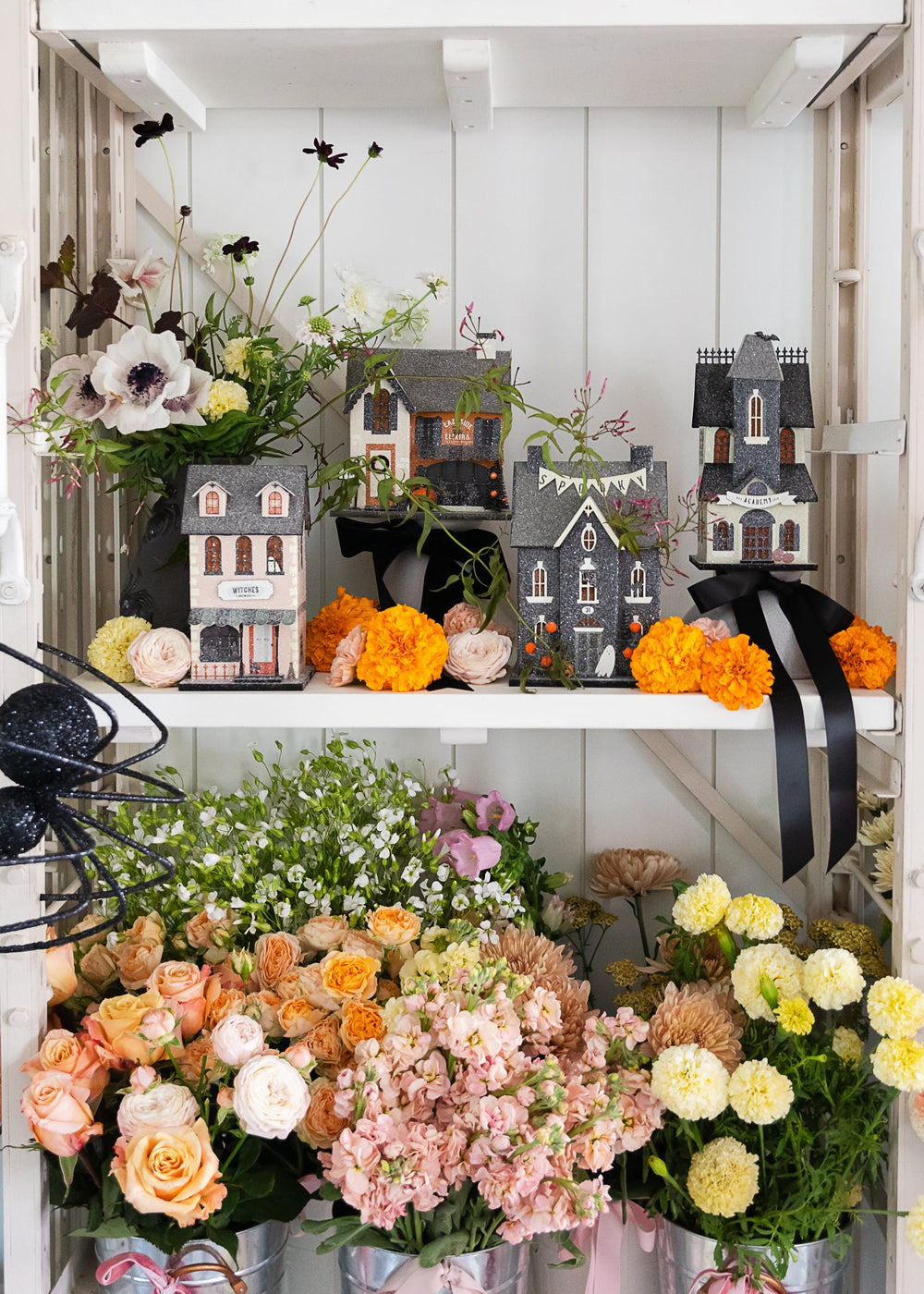 Eastside Elixirs miniature apothecary house for a Halloween mantel or shelf display