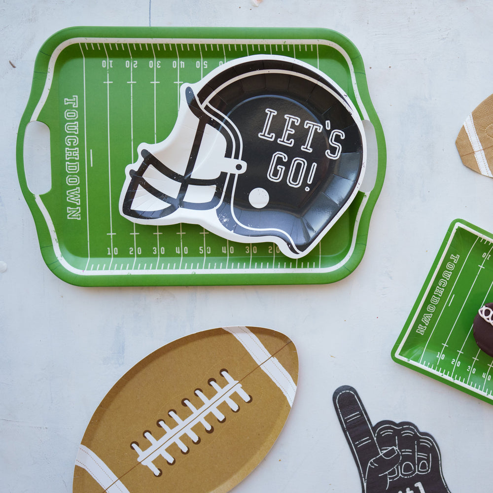 Football Field Bamboo Reusable Tray Bonjour Fete Party Supplies Super Bowl Party Sports Party