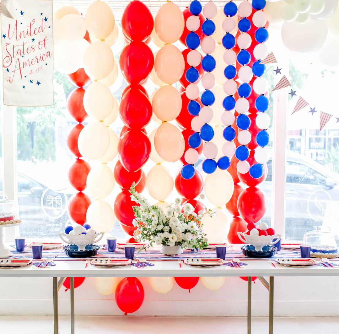 fourth of july party decorations red white blue balloons american flag decor 