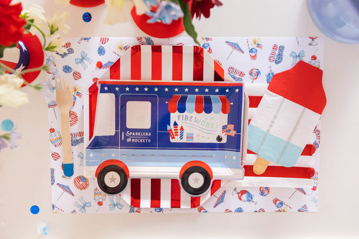 FIREWORK TRUCK PLATES My Mind’s Eye 0 Faire Bonjour Fete - Party Supplies