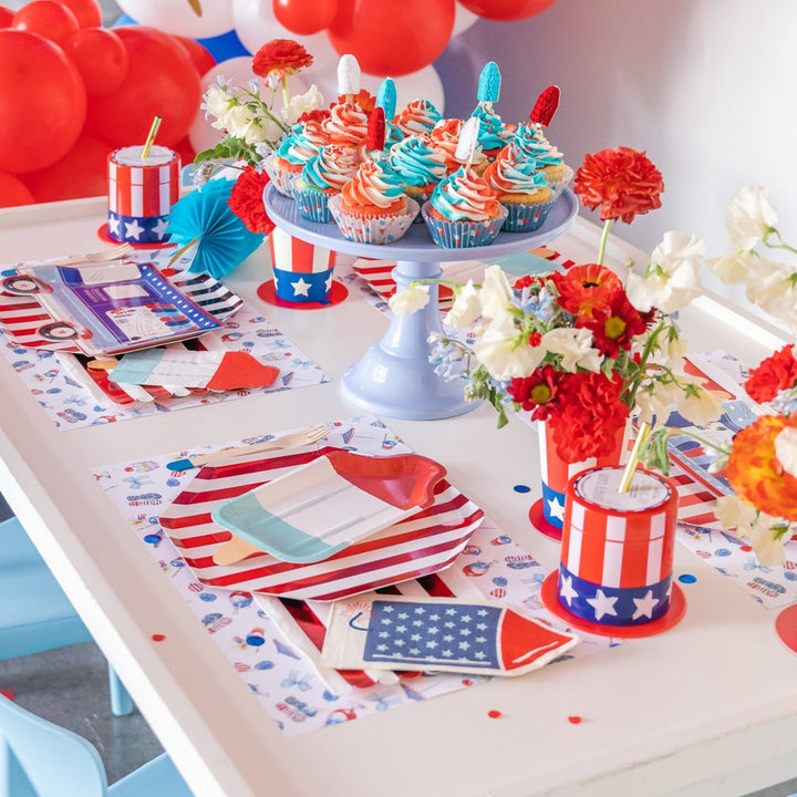 HANDPAINTED 4TH OF JULY ICONS PLACEMATS Rosanne Beck Collections Bonjour Fete - Party Supplies