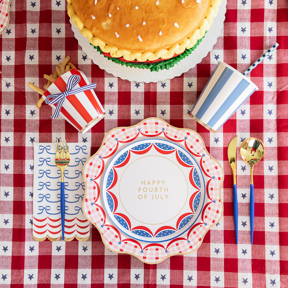 4TH OF JULY BOW FLAG GUEST TOWELS Bonjour Fete Napkins 4TH OF JULY BOW FLAG GUEST TOWELS Bonjour Fete - Party Supplies