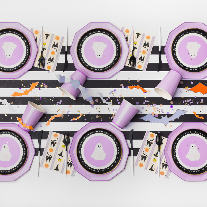 FRILLS & THRILLS HALLOWEEN SMALL PLATES Bonjour Fete Plates FRILLS & THRILLS HALLOWEEN SMALL PLATES Bonjour Fete - Party Supplies