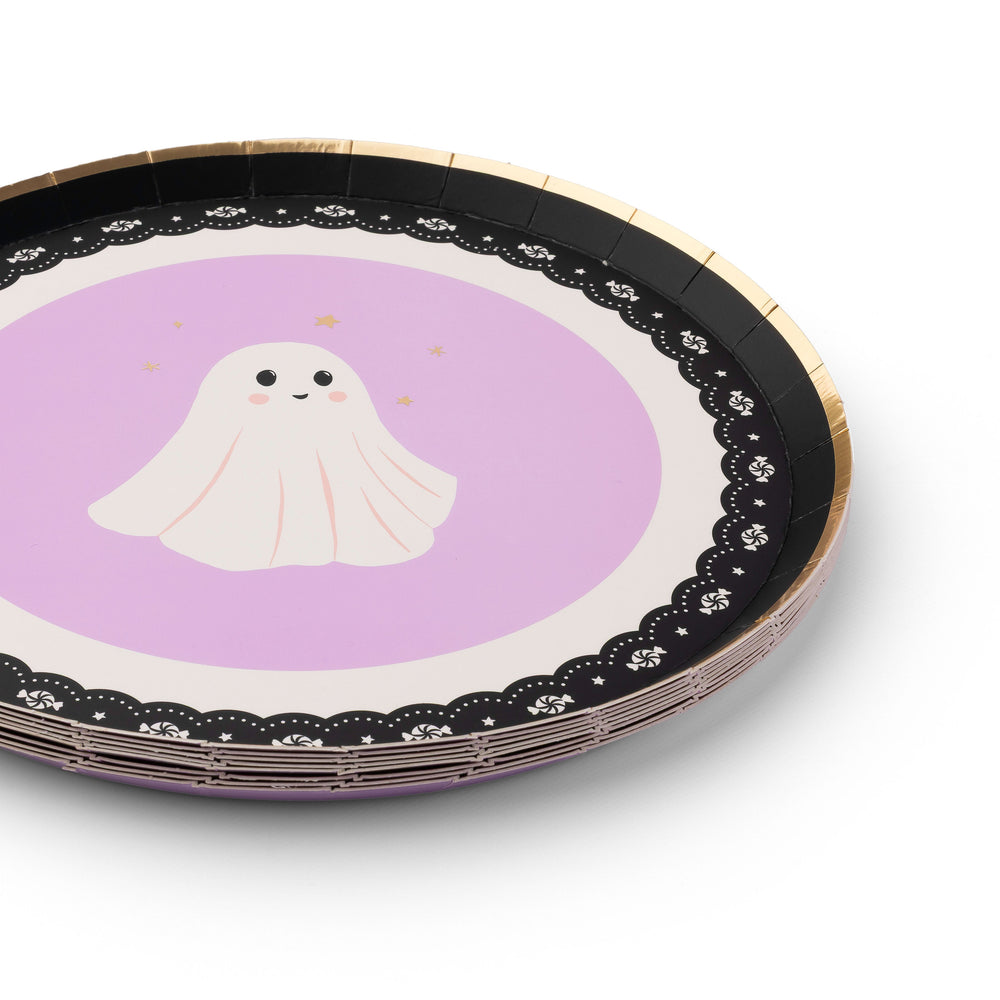 FRILLS & THRILLS HALLOWEEN SMALL PLATES Bonjour Fete Plates FRILLS & THRILLS HALLOWEEN SMALL PLATES Bonjour Fete - Party Supplies