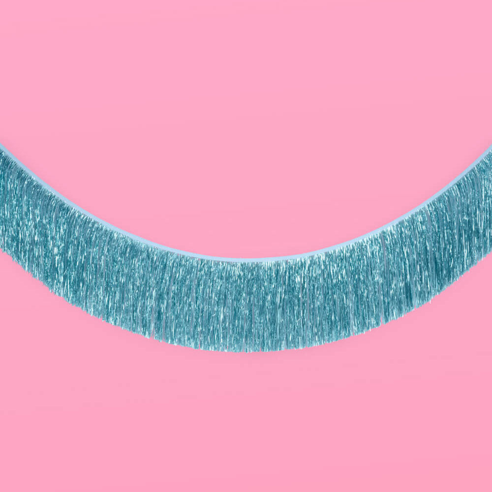 Aquamarine Fringe - blue foil banner xo, Fetti Banners Aquamarine Fringe - blue foil banner Bonjour Fete - Party Supplies