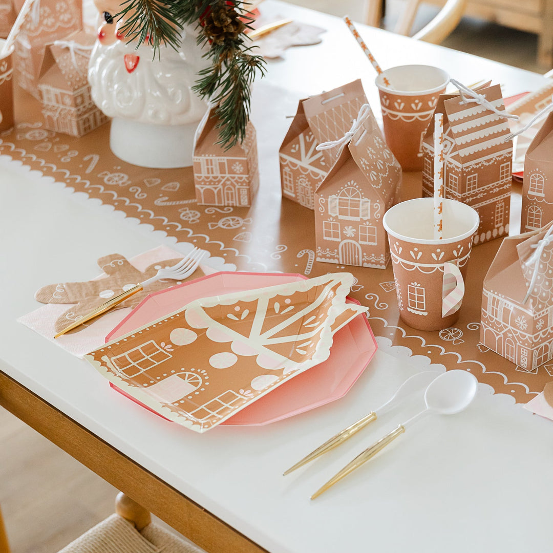 GINGERBREAD TABLE RUNNER My Mind’s Eye Christmas Holiday Party Supplies Bonjour Fete - Party Supplies