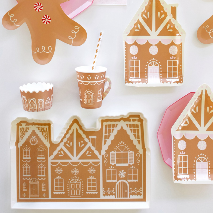 GINGERBREAD HOUSE SHAPED MELAMINE TRAY My Mind’s Eye 0 Faire Bonjour Fete - Party Supplies