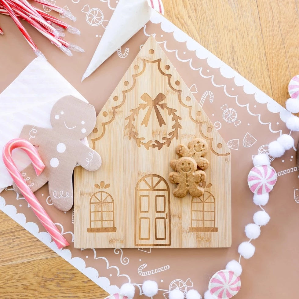 Gingerbread House Cutting Board Bonjour Fete Party Supplies Christmas Holiday Kitchen and Entertaining