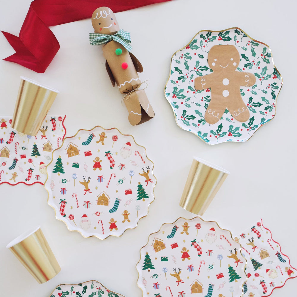 JOLLY CHRISTMAS PLATES Meri Meri Bonjour Fete - Party Supplies