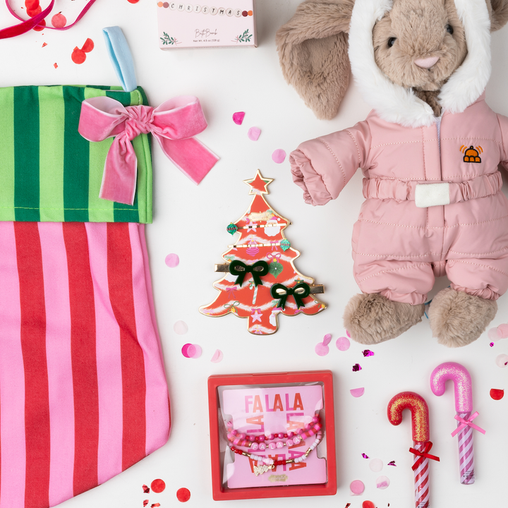 HOLIDAY BOW HAIR CLIP SET Mud Pie Stocking Stuffers & Holiday Party Favors HOLIDAY BOW HAIR CLIP SET Bonjour Fete - Party Supplies