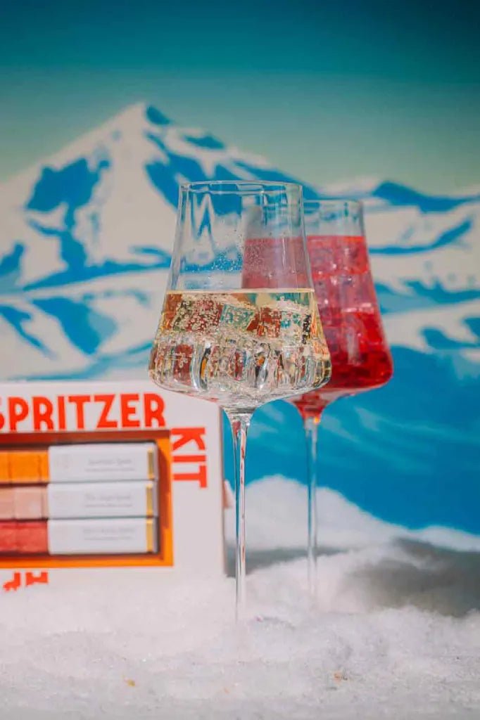 Aperitivo spritz in a wine glass for a winter celebration