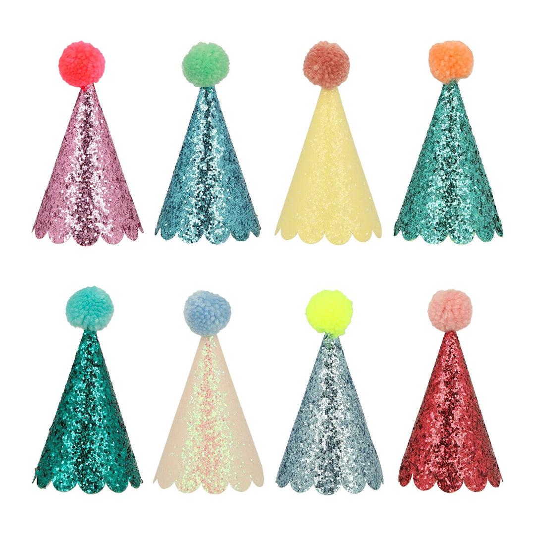 GLITTER MINI PARTY HATS Meri Meri Party Hats & Sashes Bonjour Fete - Party Supplies