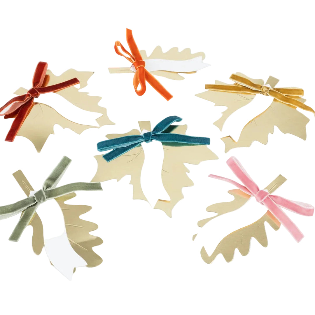 Gold Leaf Bow Place Card