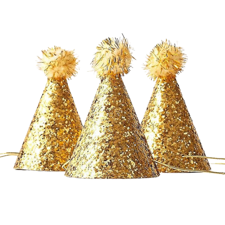 Gold Glitter Mini Party Hats Bonjour Fete Party Supplies Party Hats & Sashes