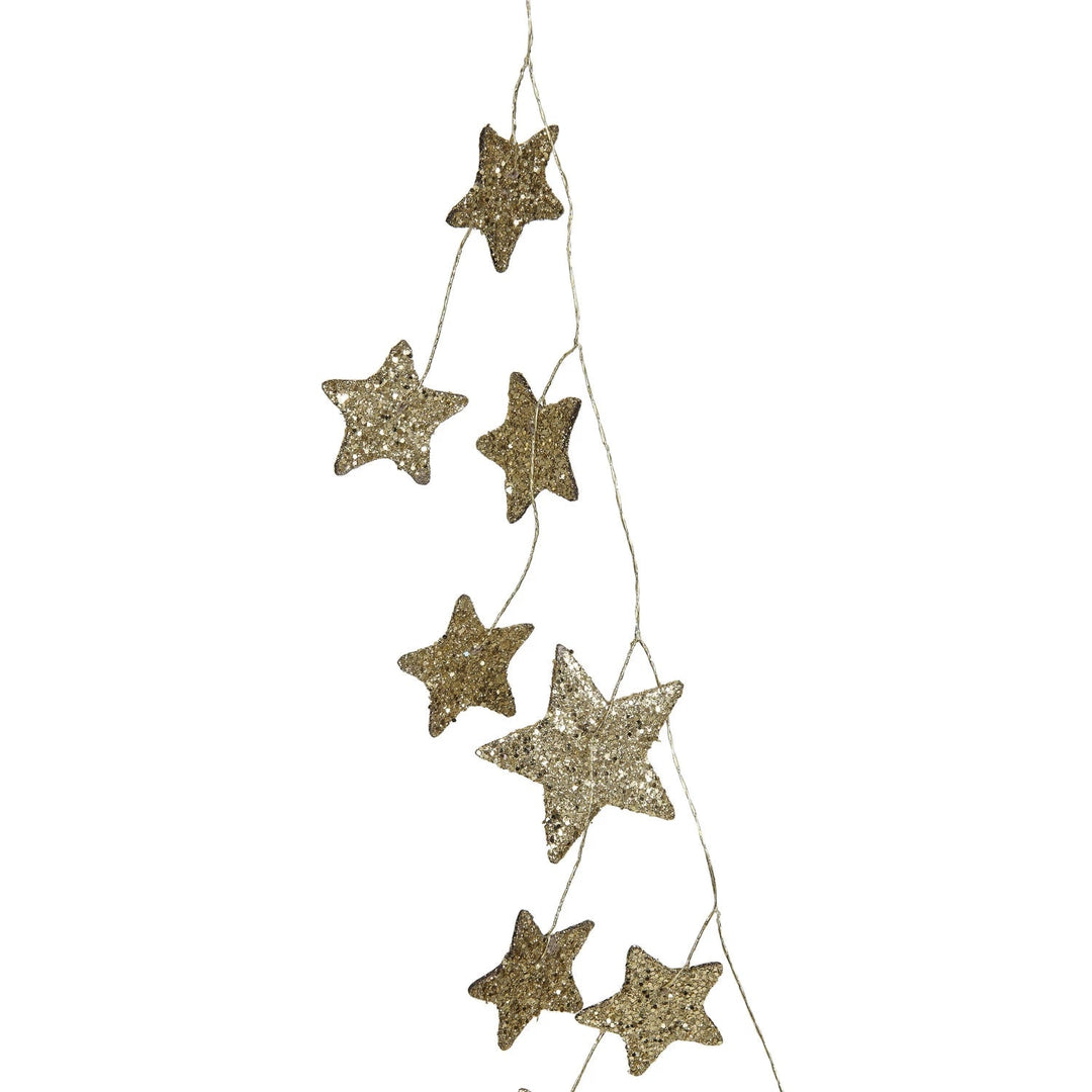 ANTIQUE GLITTER STAR GARLAND SHI SHI Tree Garland ANTIQUE GLITTER STAR GARLAND Bonjour Fete - Party Supplies