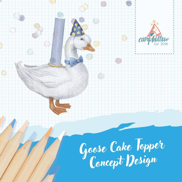 Blue Goose Cake Topper Camp Hollow Cake Topper Blue Goose Cake Topper Bonjour Fete - Party Supplies