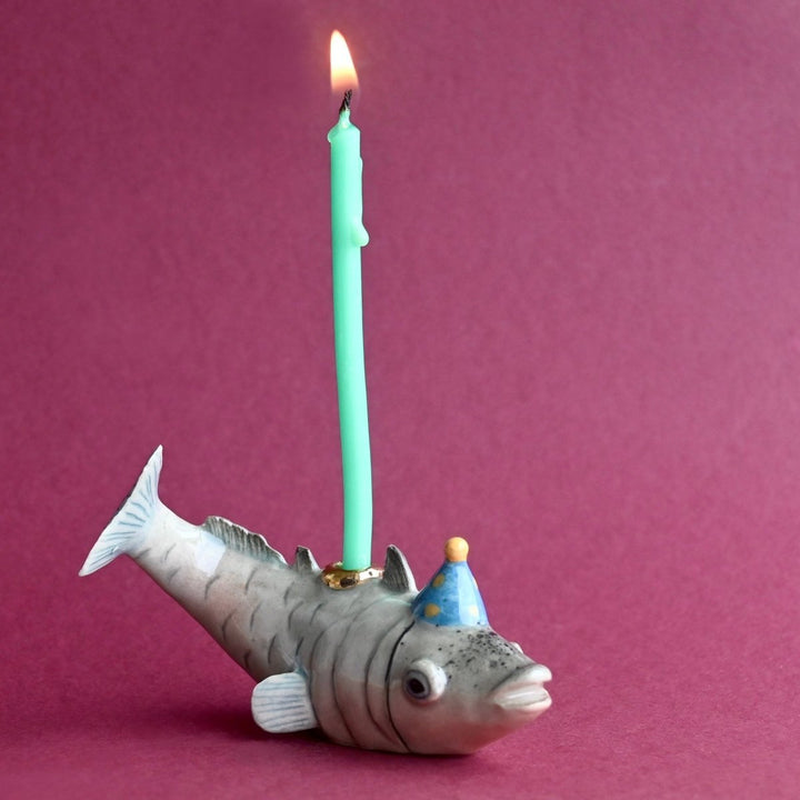 Fish Cake Topper | Porcelain Party Animal | Candle Holder