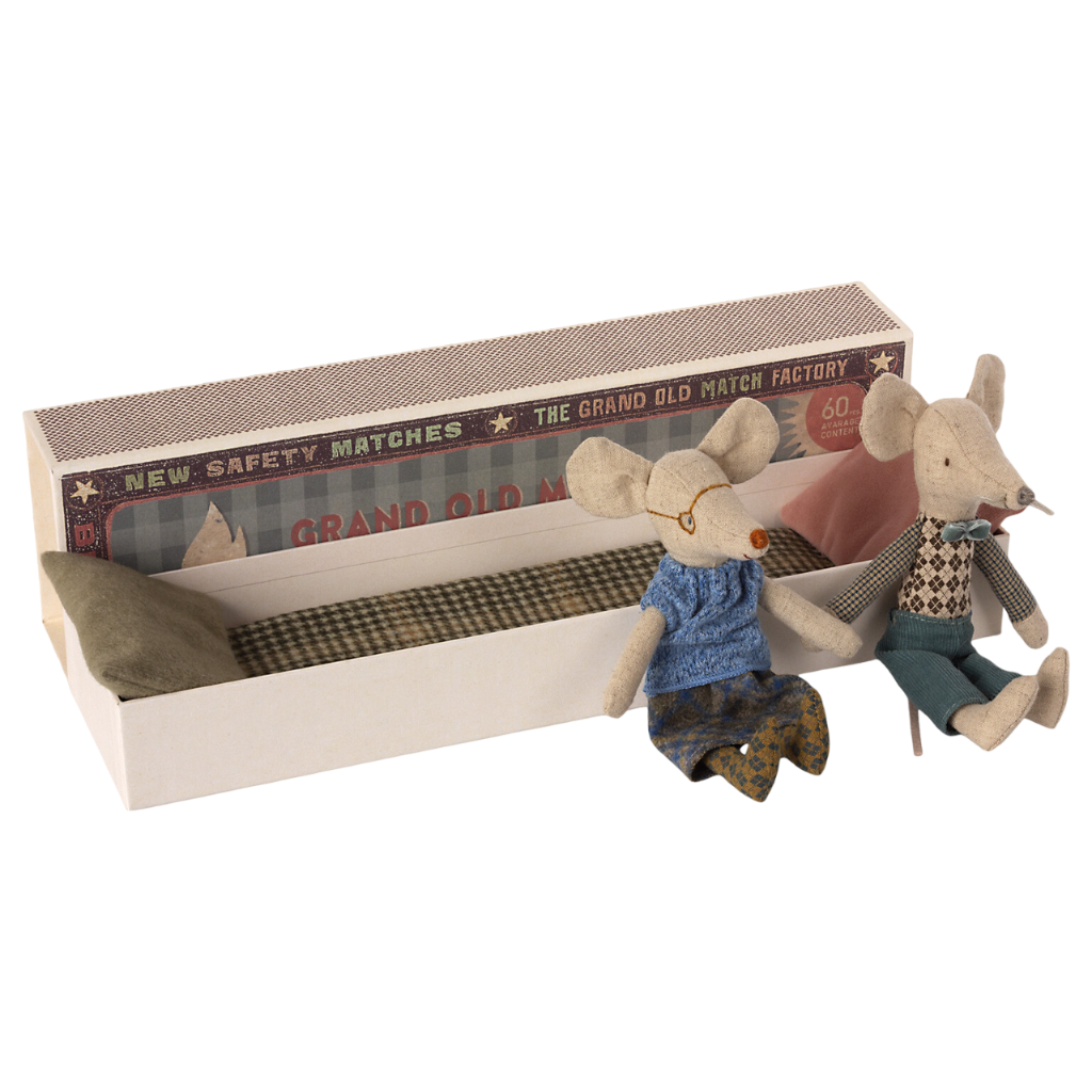 Grandma & Grandpa Mice In Matchbox Bonjour Fete Party Supplies Dolls & Stuffed Animals