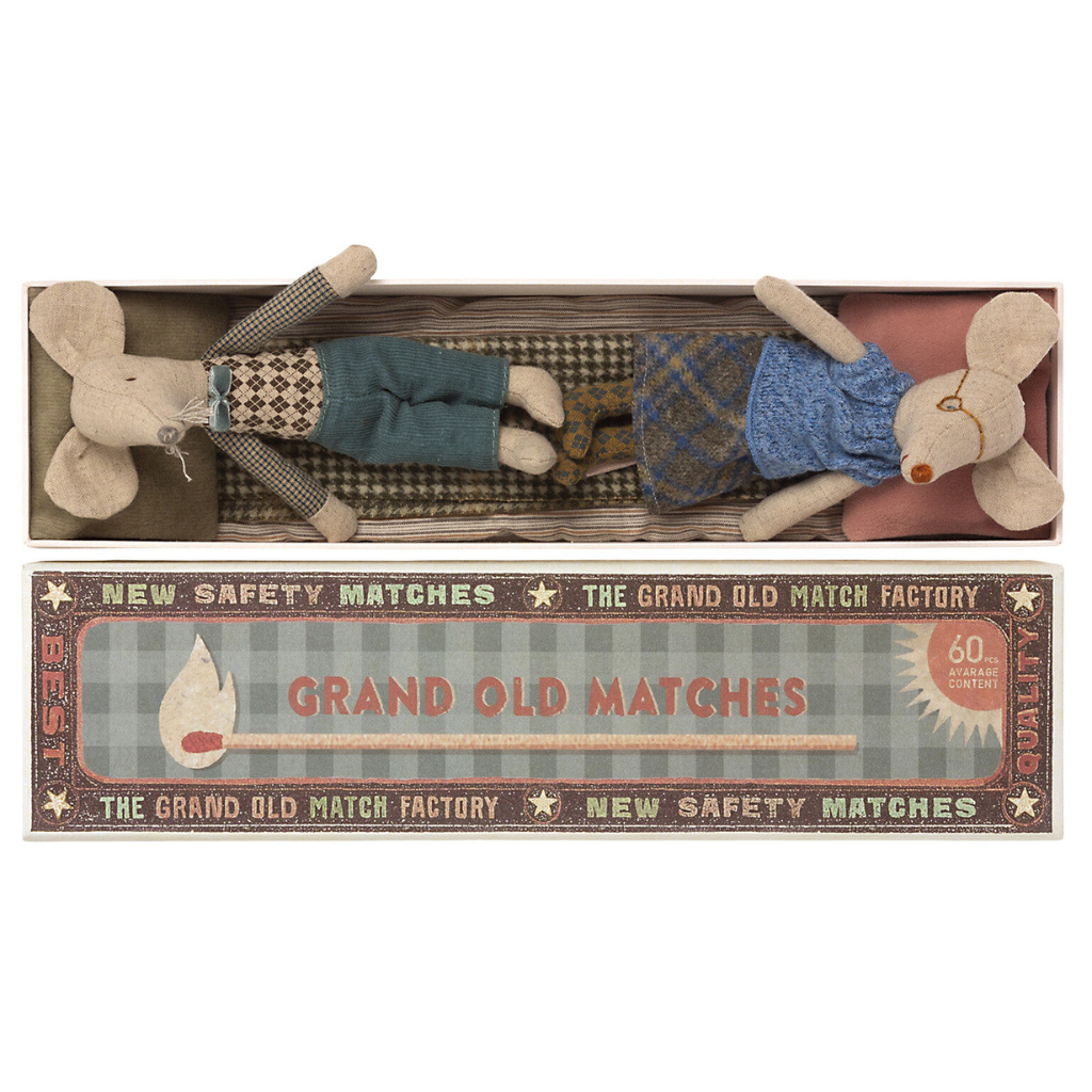 Grandma & Grandpa Mice In Matchbox Bonjour Fete Party Supplies Dolls & Stuffed Animals