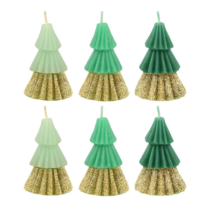 GREEN MINI TREE CANDLES Meri Meri Bonjour Fete - Party Supplies