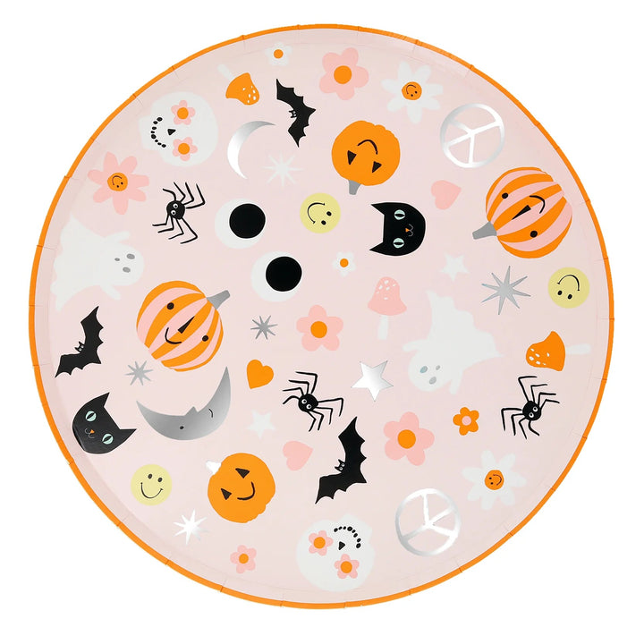 GROOVY HALLOWEEN ICON DINNER PLATES Meri Meri Bonjour Fete - Pastel Halloween Party Supplies